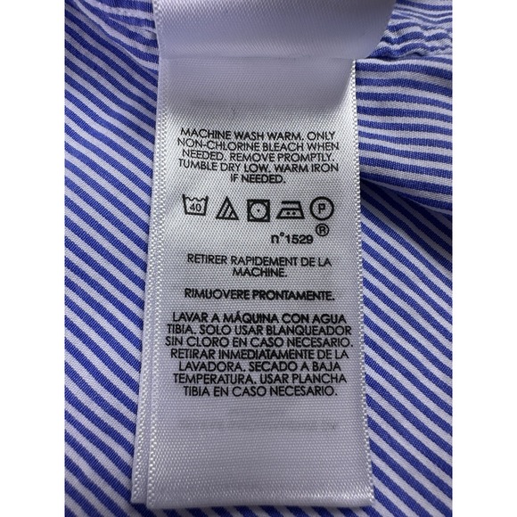 Ralph Lauren Mens XXL Shirt Blue Stripe Button Down Long Sleeve Stretch 2XL Slim - Picture 9 of 14